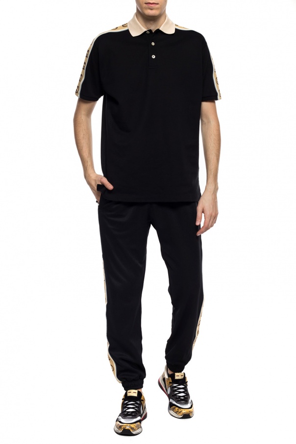 Tシャツ・カットソー GUCCI FW25 Black crochet polo shirt (827353XKEYQ 1000) Printed cotton jersey T-shirt in black | GUCCI® US